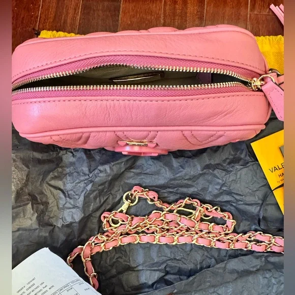 Valentino by Mario Vibrant Pink Crossbody Bag with Tassel - Picture 10 of 14
